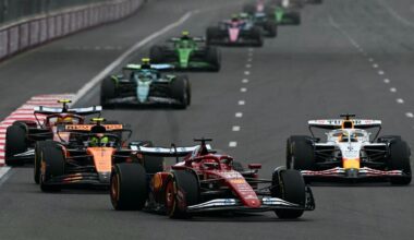 Leclerc fue víctima de un problema de motor durante la carrera en Bakú
