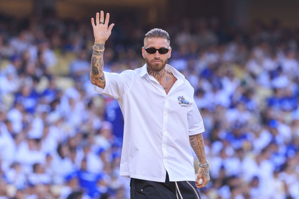 Sergio Ramos en el estadio de Los Angeles Dodgers 
