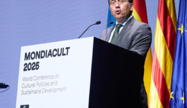 El ministro Albares, en la inauguración de la Conferencia de la UNESCO Mondiacult 2025
