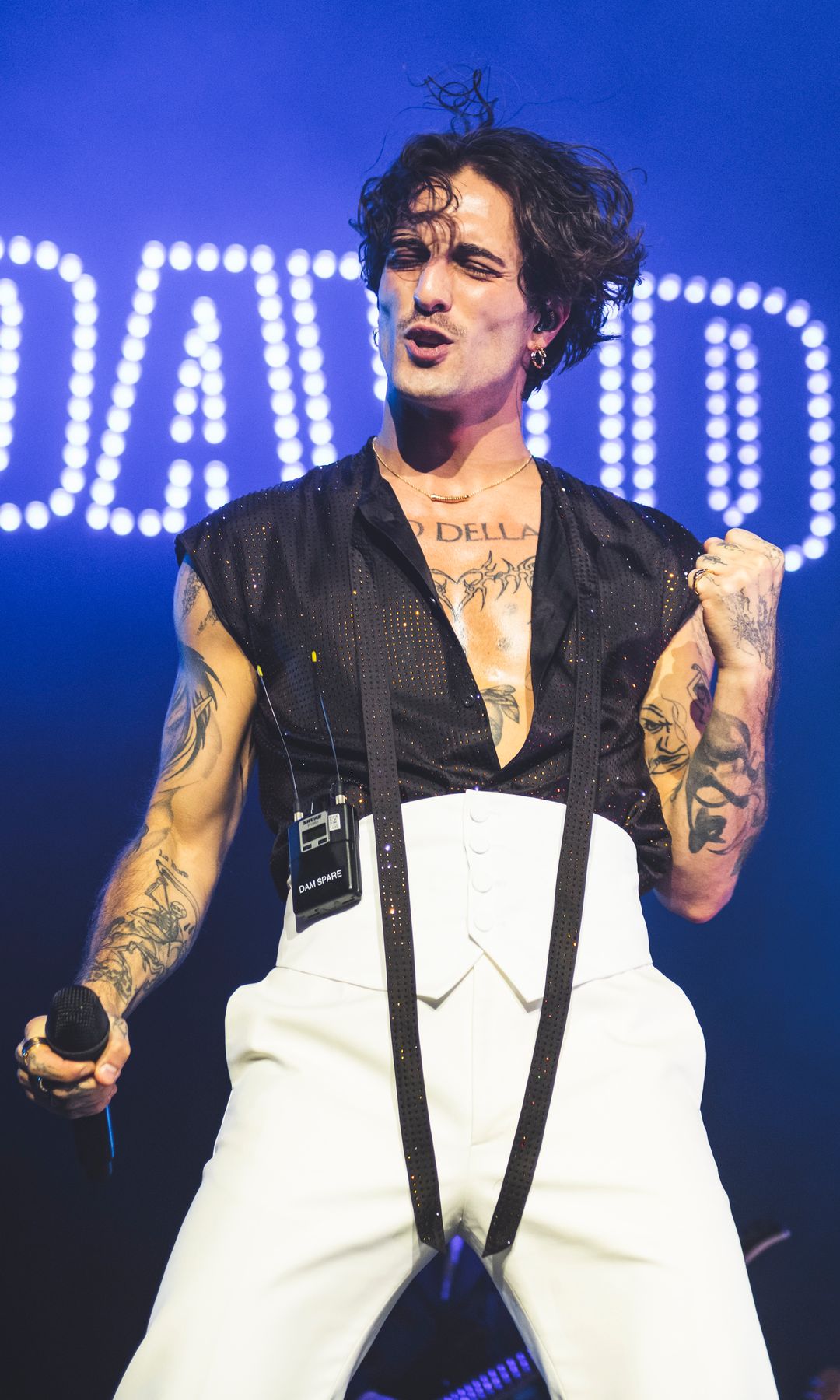 Damiano David durante su concierto en Madrid 