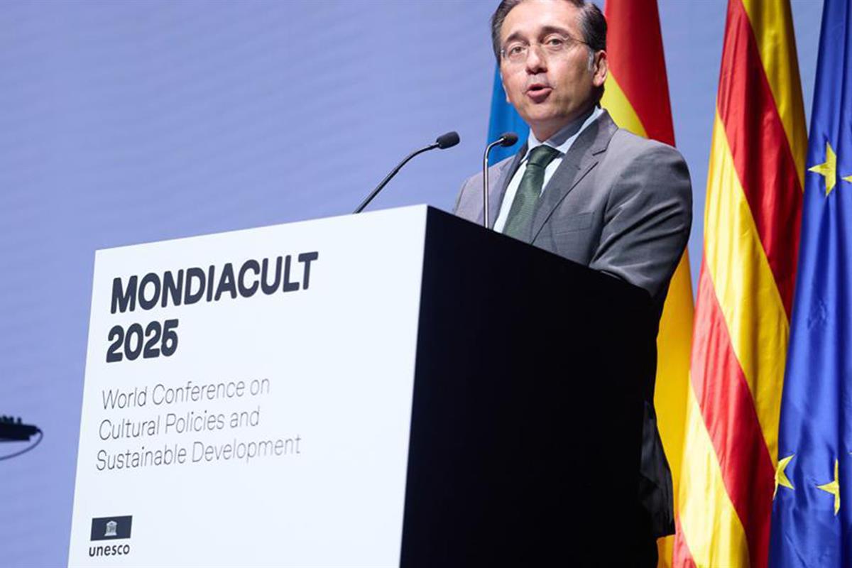 El ministro Albares, en la inauguración de la Conferencia de la UNESCO Mondiacult 2025