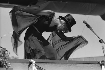 Stevie Nicks en un concierto de Fleetwood Mac de 1977 en Oakland, California.