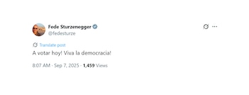 Federico Sturzenegger llamó a votar