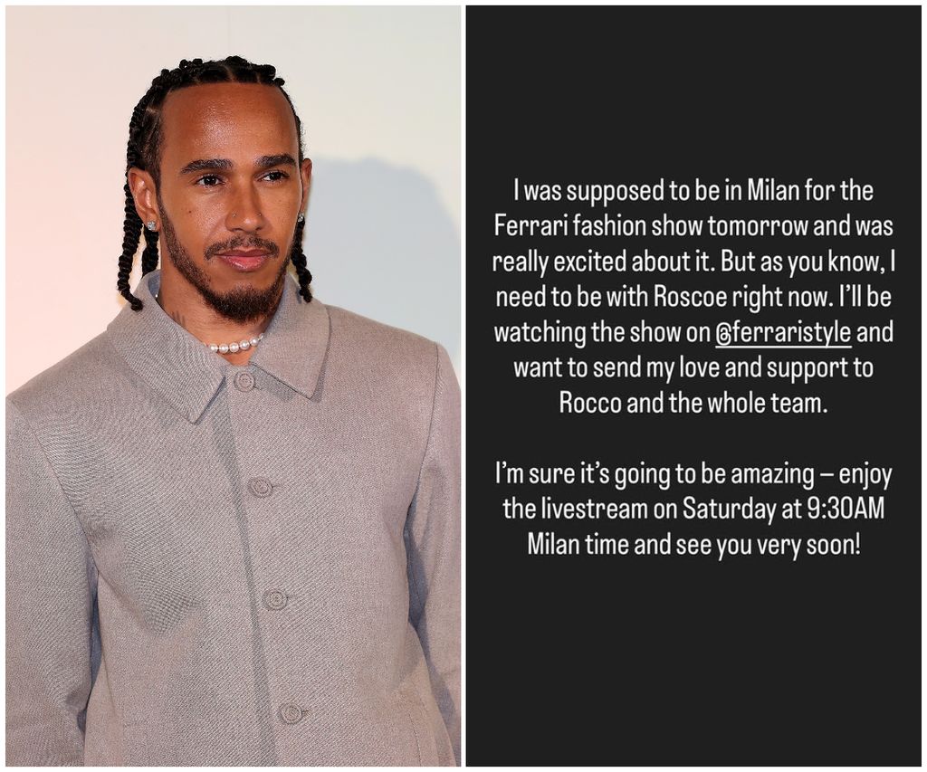 Lewis Hamilton reveló que no asistirá al Fashion Show de Ferrari.