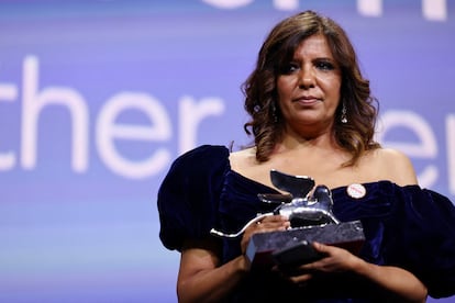 Kaouther Ben Hania, con el Gran Premio del Jurado por 'La voz de Hind'. 