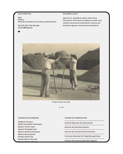 Imagen con información del archivo del  Ministerio de Agricultura, Pesca y Alimentación en el Portal Virtual Fotográfico.