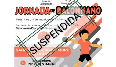 Suspendida la jornada de captación de balonmano en Aldeatejada prevista para este sábado
