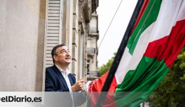 El PNV coloca una ikurriña y toma posesión de su palacio de París, "símbolo contra el fascismo"