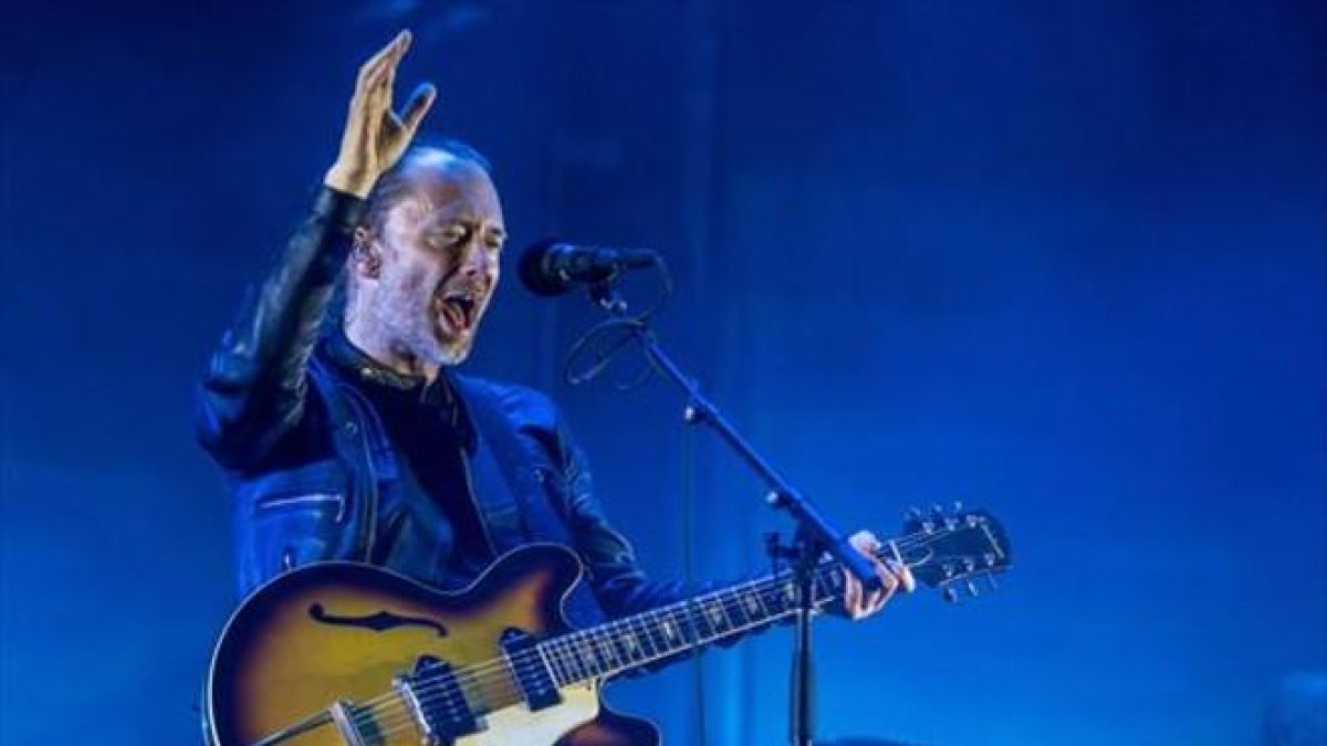 Thom Yorke, de Radiohead, anoche.