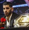 El luchador hispano georgiano Ilia Topuria, recientemente proclamado campeón del peso pluma de la UFC