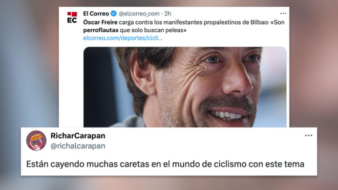 Óscar Freire llama "perroflautas" a los manifestantes propalestinos en La Vuelta y desata la indignación: "Están cayendo muchas caretas con esto"