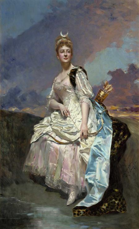 Raimundo de Madrazo. 'La marquesa d’Hervey Saint-Denys como la diosa Diana', 1888. Musée d’Orsay, París, legado de la señora D’Adelsward-Pourtalés, 1934 a los Musées nationaux para el Musée du Louvre en 1934