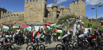 Protestas propalestinas en el transcurso de la etapa de hoy