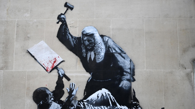 Han borrado el mural de Banksy pero hemos guardado una copia para que puedas imprimirla
