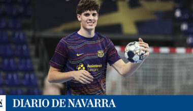 El sangüesino Adrián Sola Basterra, en el extremo del Barça en la Liga de Campeones
