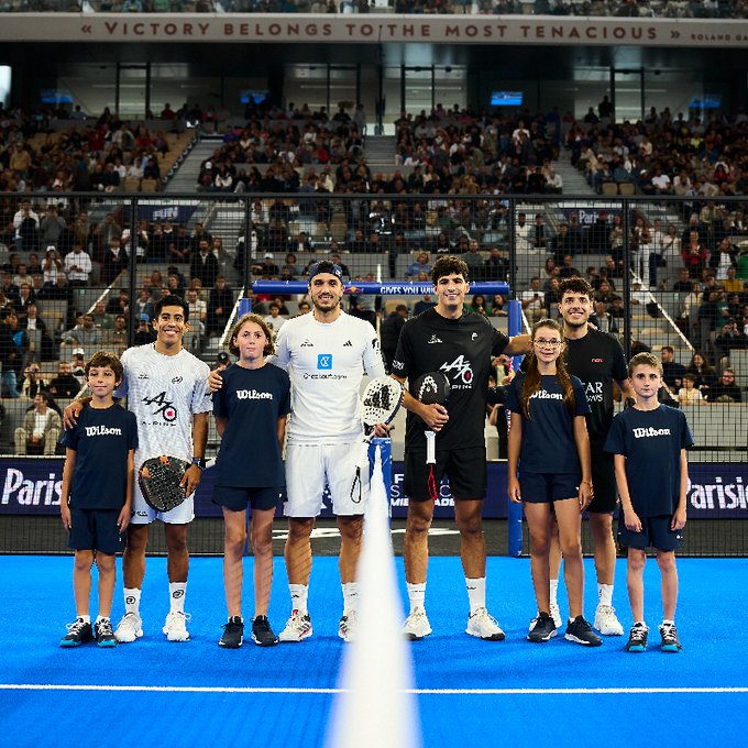 Chingotto-Galán y Coello-Tapia antes de la final de París.