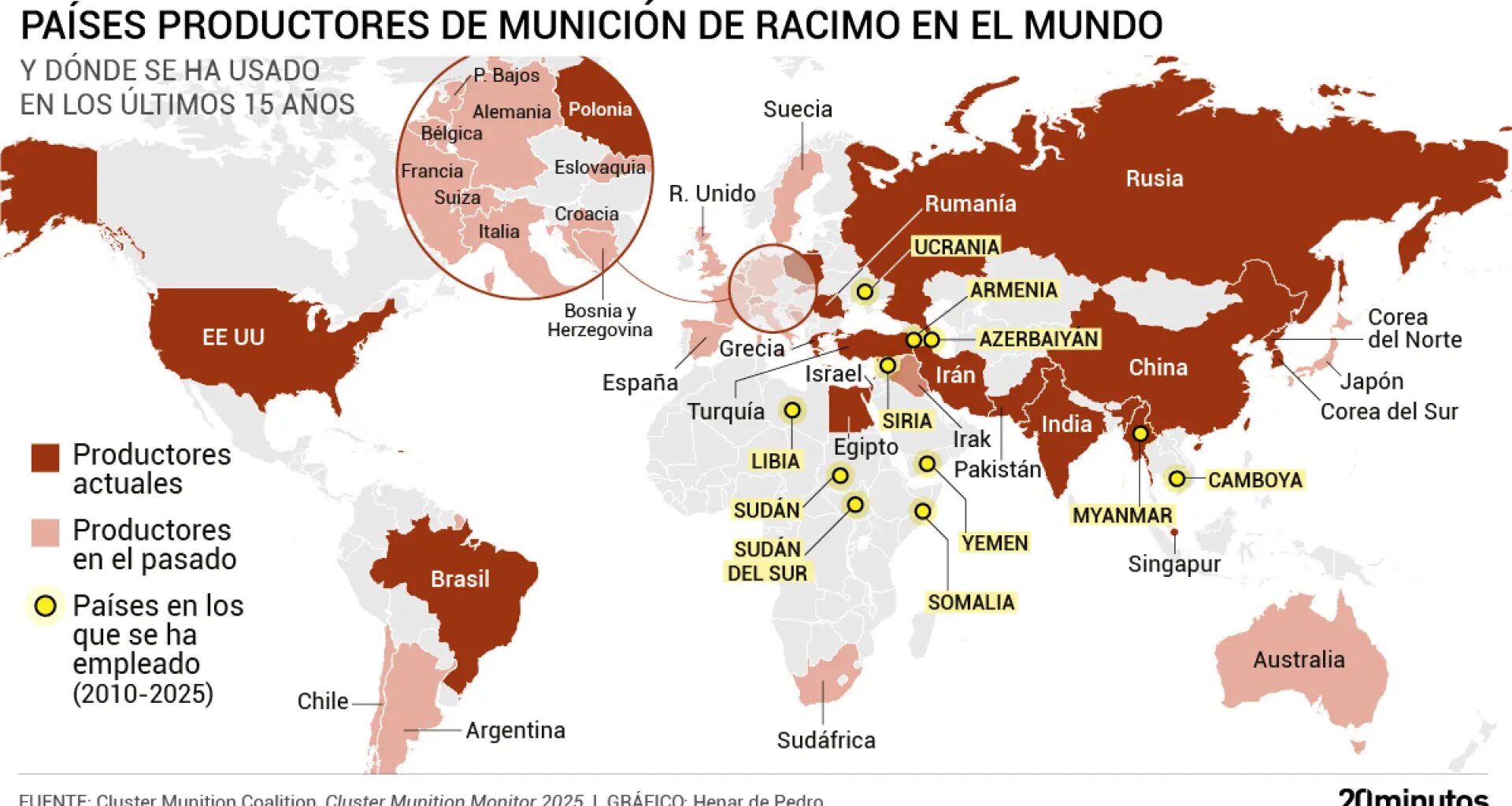 prohibidas en todo el mundo, pero dejan 314 víctimas en el último año con Ucrania como el país más afectado