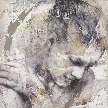 'Ángela', 2025, técnica mixta sobre lienzo, 120 x 120 cm