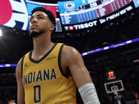 Imagen de Tyrese Haliburton, con un nivel de detalle y realismo espectacular en el juego