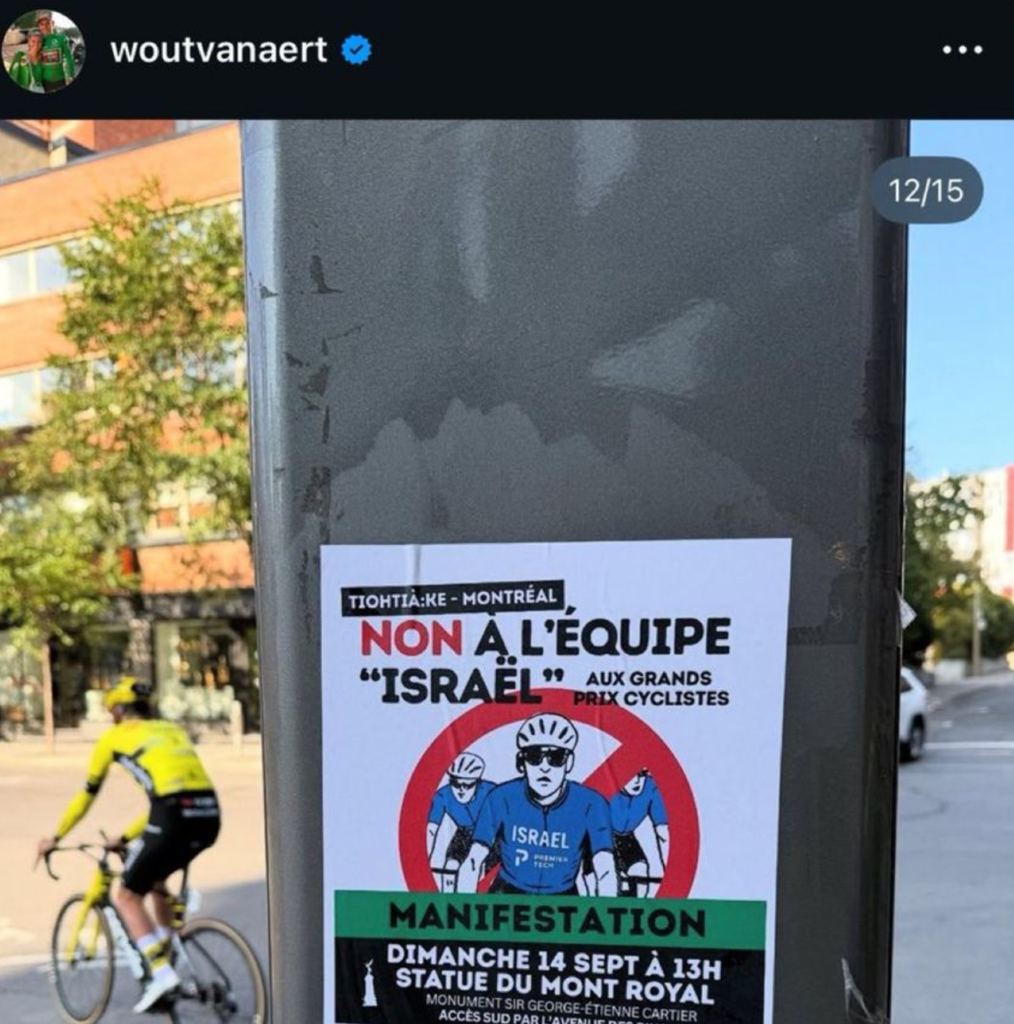 El post de Instagram de Van Aert.