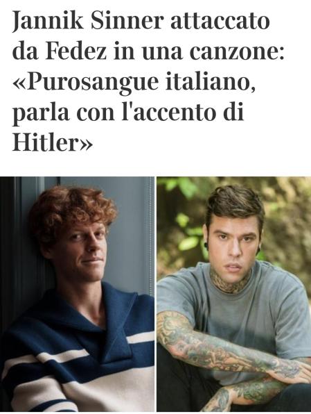 Fedez cargó con dureza contra Jannik Sinner