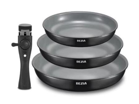 Juego de sartenes con mango extraíble