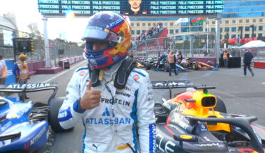 Sainz torea la lluvia y es segundo en Baku, sólo superado por la pole de Verstappen