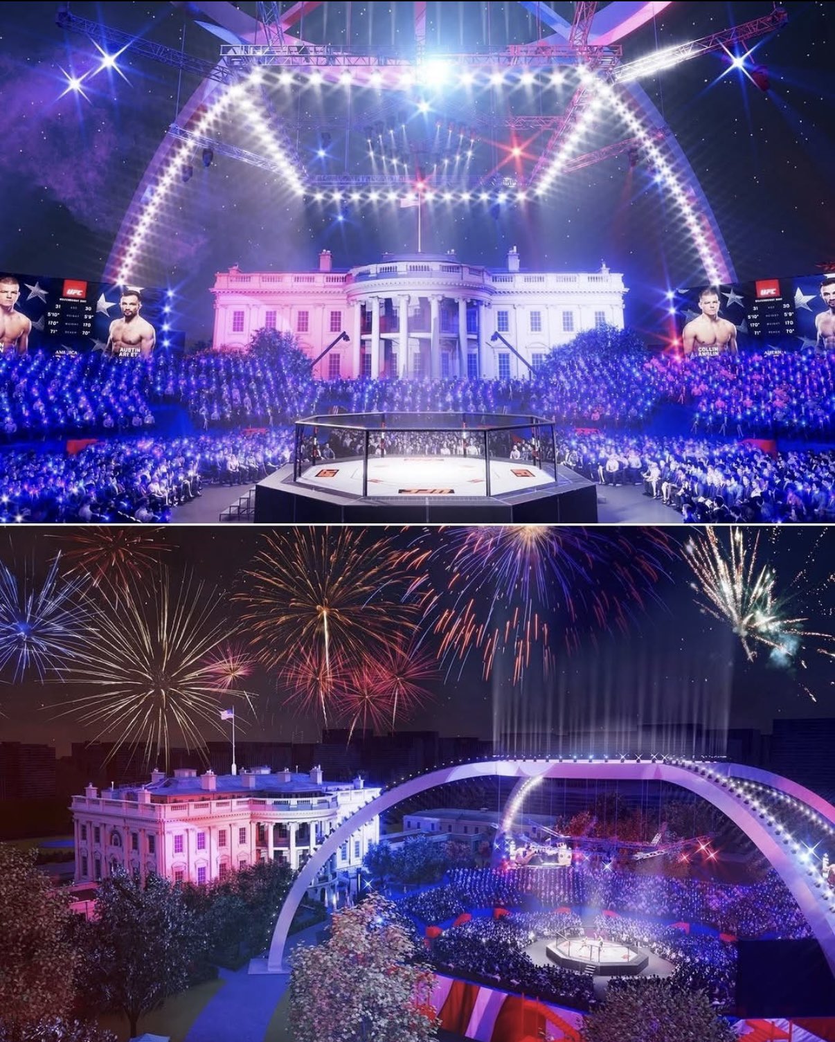 Renders del evento de la Casa Blanca filtrados por UFC.