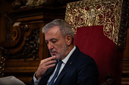 Jaume Collboni, durante el pleno municipal celebrado este viernes