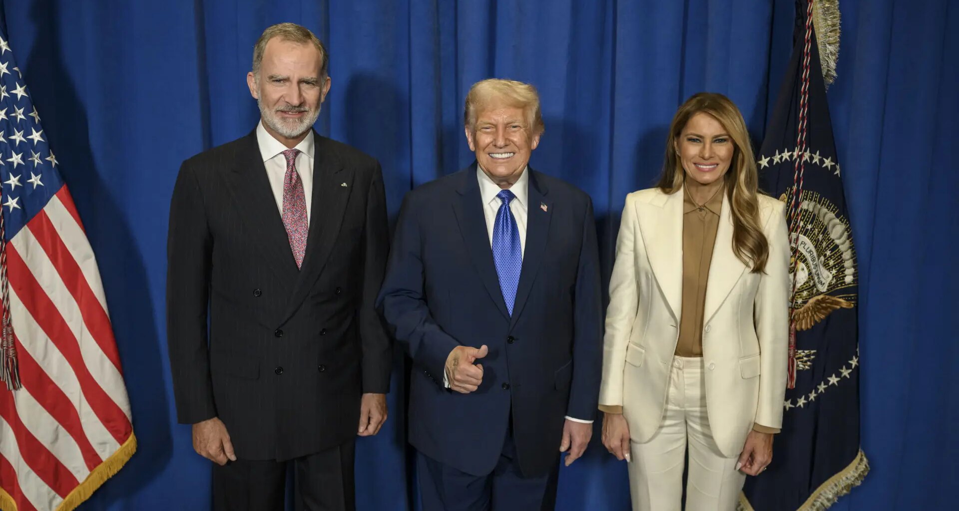Donald Trump difunde una fotografía con el rey Felipe VI cuatro días después de su encuentro en la ONU