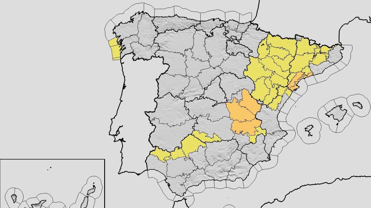 La AEMET activa la alerta naranja en varios puntos de la península debido a la posibilidad de lluvias intensas