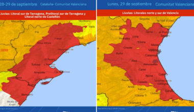 El temporal golpea Zaragoza y hay alerta roja por fuertes lluvias en Tarragona, Castellón y Valencia