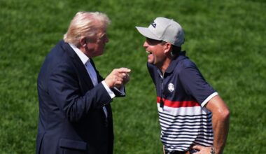 El equipo europeo se acuerda de Trump en la celebración de la Ryder y recibe su respuesta