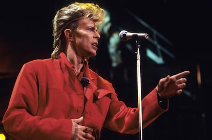Bowie, en un concierto en Nueva York, circa 1987. 