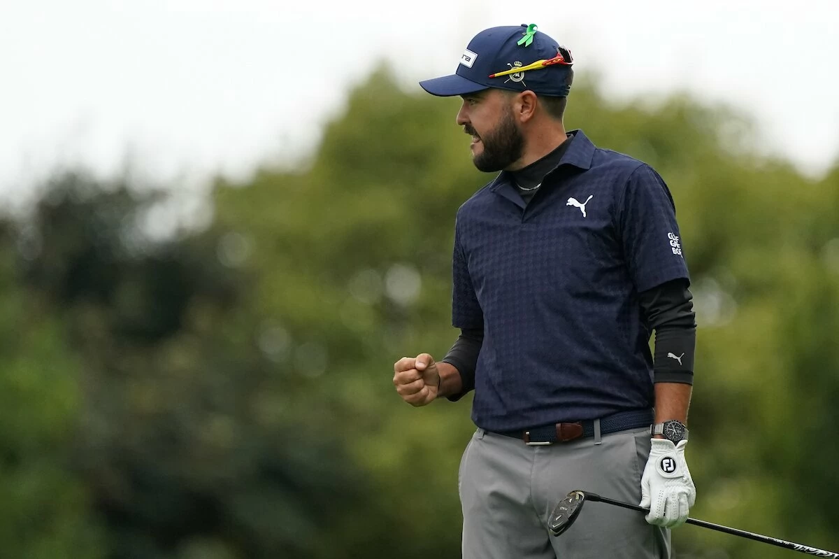 Ángel Hidalgo durante la tercera ronda del Amgen Irish Open 2025. © Golffile