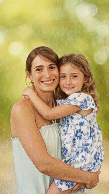 En un dibujo, tía y