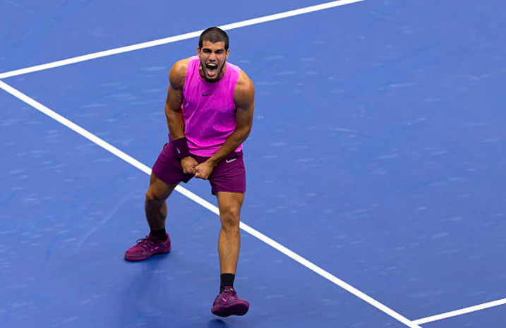 Carlos Alcaraz durante la final del US Open 2025. Fuente: Getty