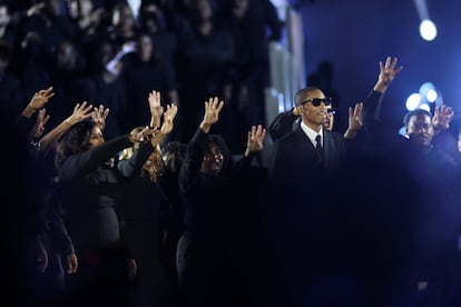 Pharrell Williams, durante su actuación en el evento. 