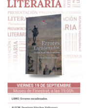 Este Viernes, presentación del Libro “ERRORES ENCADENADOS” de Domingo Sánchez Veláquez – Ayto. de Finestrat