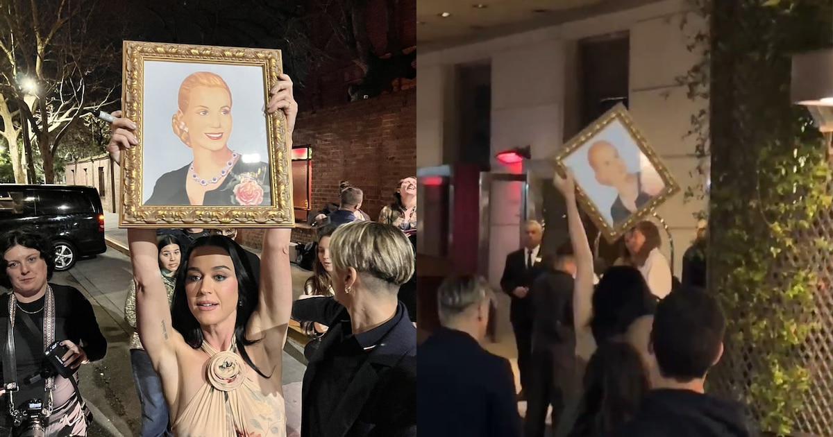 Katy Perry llegó a Argentina y sus fanáticos la sorprendieron con un cuadro de Eva Perón: el video