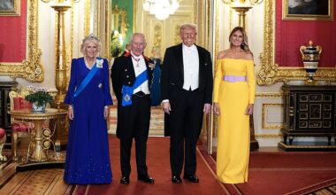 La noche de gala de los Windsor y los Trump: del majestuoso vestido de Kate Middleton, al look de Melania o la tiara que la princesa Ana ha recuperado de un museo
