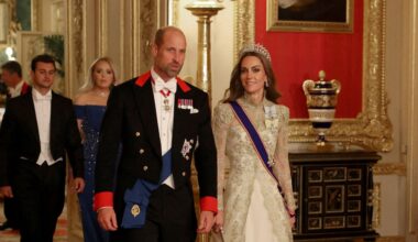 Lo (casi) nunca visto: Guillermo y Kate Middleton, cogidos de la mano en un momento íntimo durante el banquete de Estado