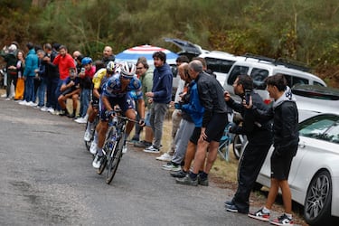 El ciclista español Mikel Landa, del Soudal Quick-Step, durante la etapa de hoy. 