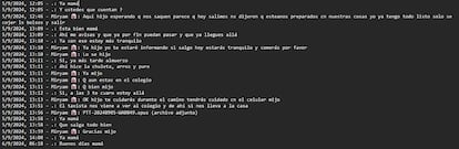 Última conversación entre Myriam Godos y su hijo, en Ecuador.