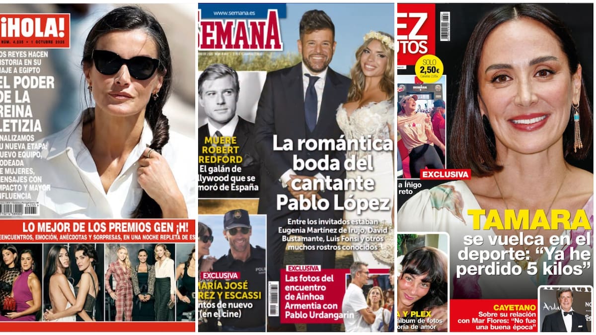 Estas son las portadas de las revistas del corazón de hoy, 24 de septiembre 2025: Aitana y Plex, el cambio físico de Tamara Falcó y Letizia