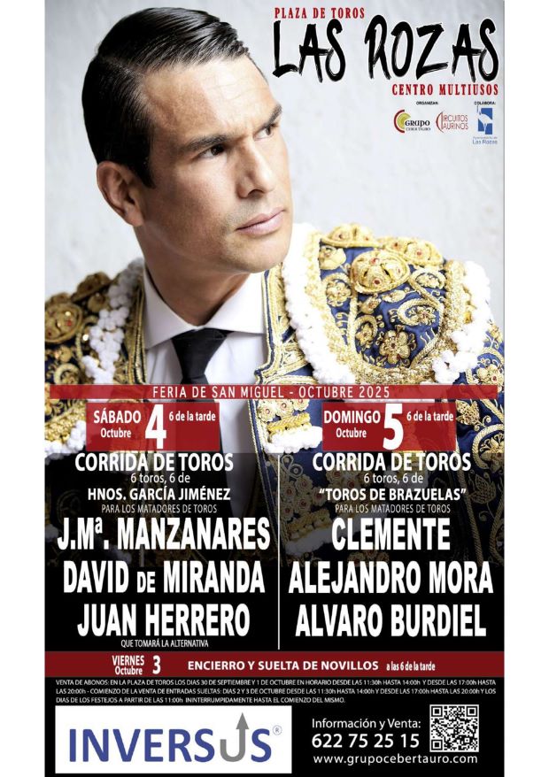 Festejos taurinos 2025 Feria de San Miguel de las Rozas