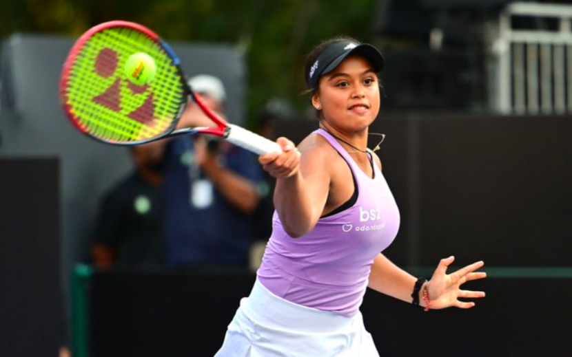 Leme Da Silva golpeando duro en São Paulo. Fuente: WTA