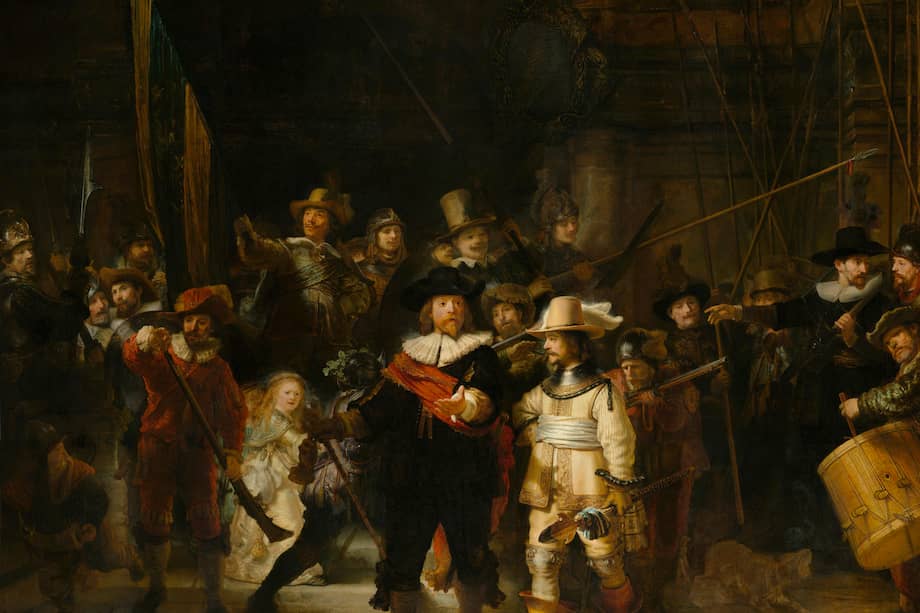 Imagen facilitada de la obra La Ronda de Noche de Rembrandt, símbolo nacional de Países Bajos, tras la restauración.