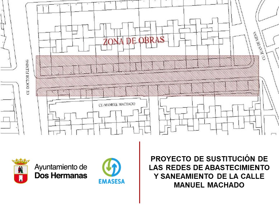 EMASESA inicia la sustitución de las redes de saneamiento y abastecimiento en la calle Manuel Machado