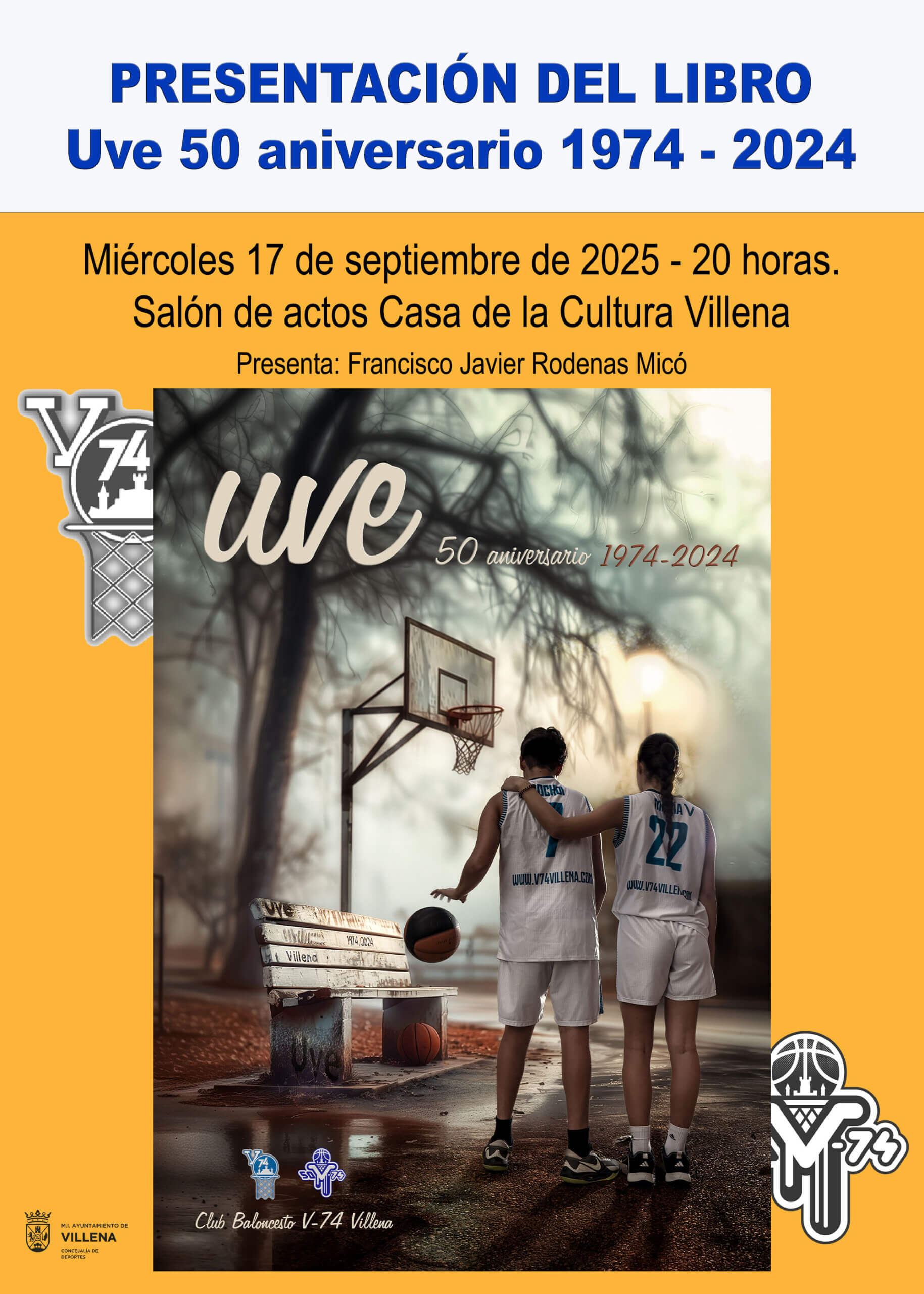 Presentación del libro del 50 aniversario del Club Baloncesto V-74